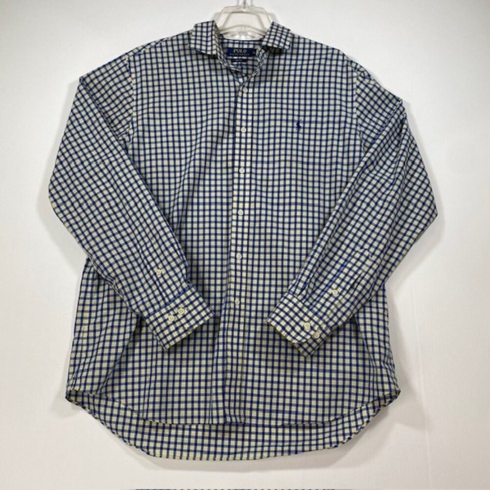 Polo Ralph Lauren Plaid Long Sleeve Button Down Shirt XL Non Iron Office Casual